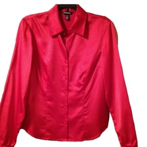 New Red Long Sleeve Blouse sz S/4-6